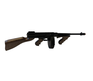 Gangster Thompson Sub Machine Gun Style 8 Shot Toy Cap Gun Rifle - Black Finish