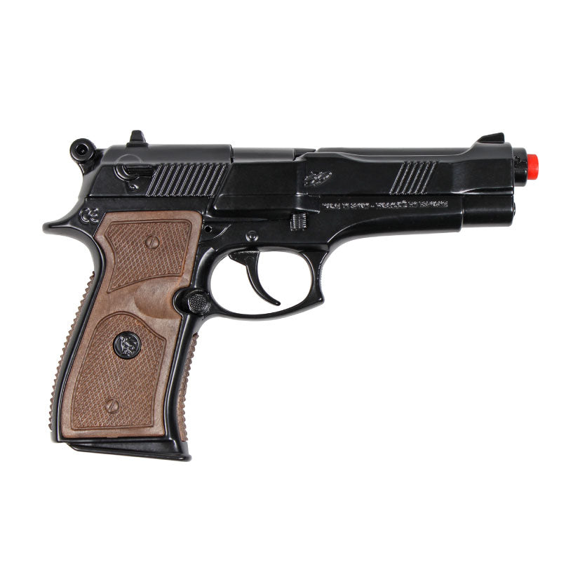 US Army M9 / Beretta M92 Style Pistol 8-Shot Diecast Toy Cap Gun - Black