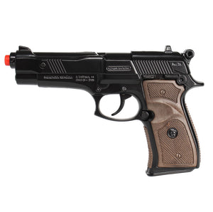 US Army M9 / Beretta M92 Style Pistol 8-Shot Diecast Toy Cap Gun - Black
