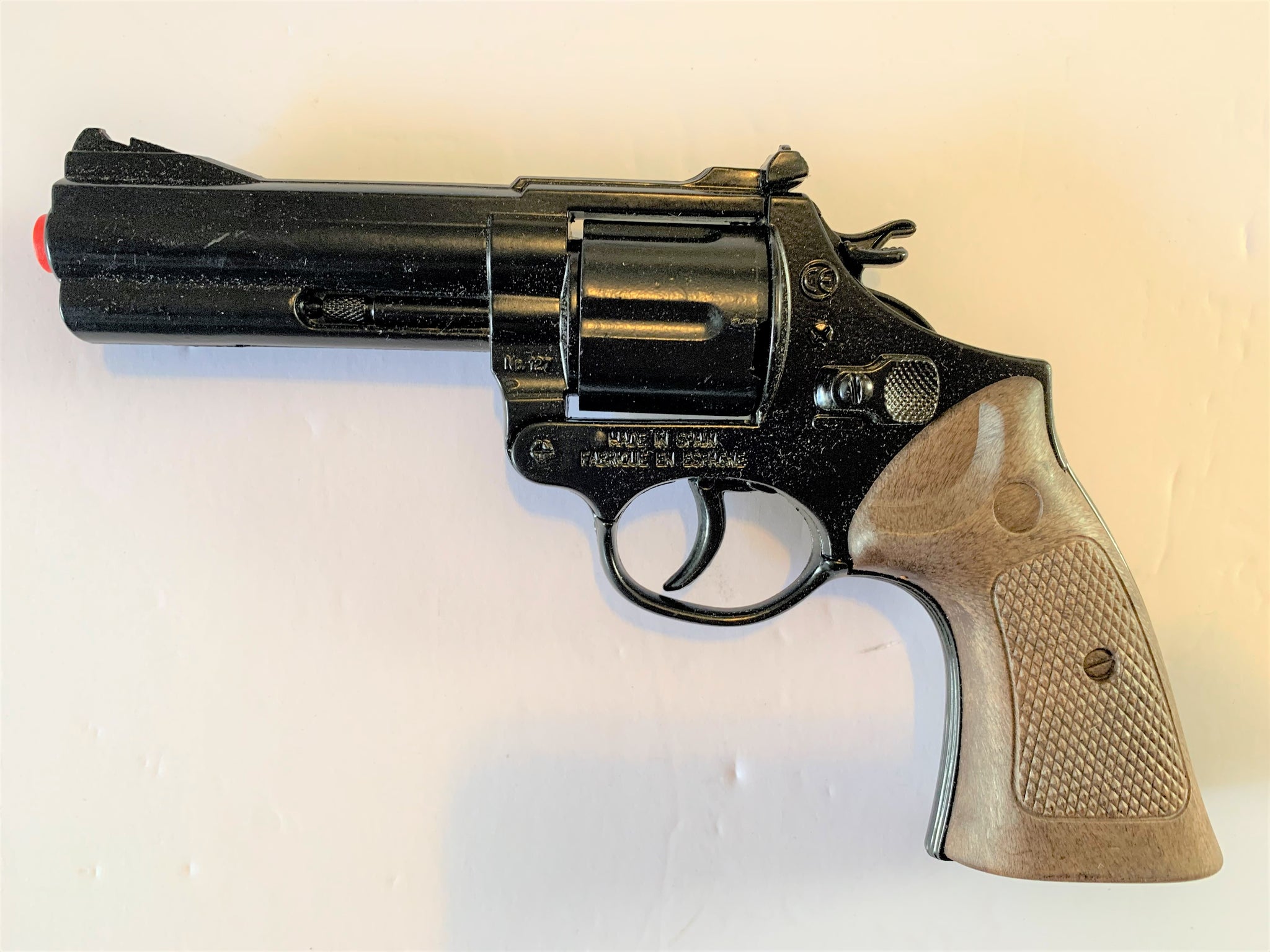 Revolver police metal 12 coups a amorces Gris Argent L 21,5 cm