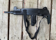 Load image into Gallery viewer, Gonher Replica Israeli Uzi Style 12 Caps Submachine Toy Cap Gun - Black Finish with Sling
